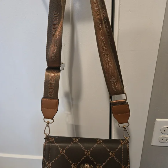 Valentino Orlandi Brown Logo Crossbody Bag Wallet Purse NWT - Picture 8 of 9